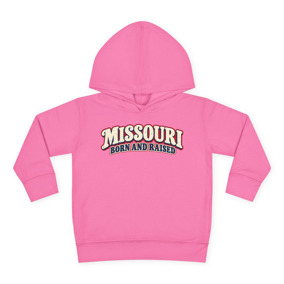 Missouri Born and Raised Retro 1970s Unisex Toddler Pullover Fleece Hoodie
