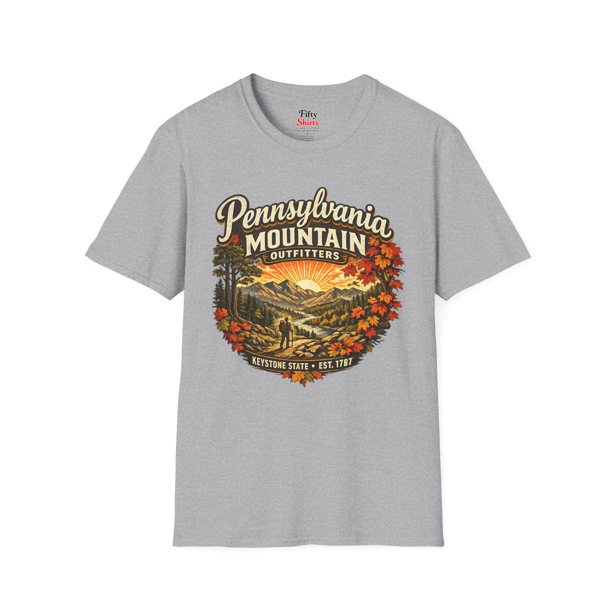 Pennsylvania Mountain Outfitters Unisex Softstyle T Shirt State Pride Graphic Tee Collections FS03