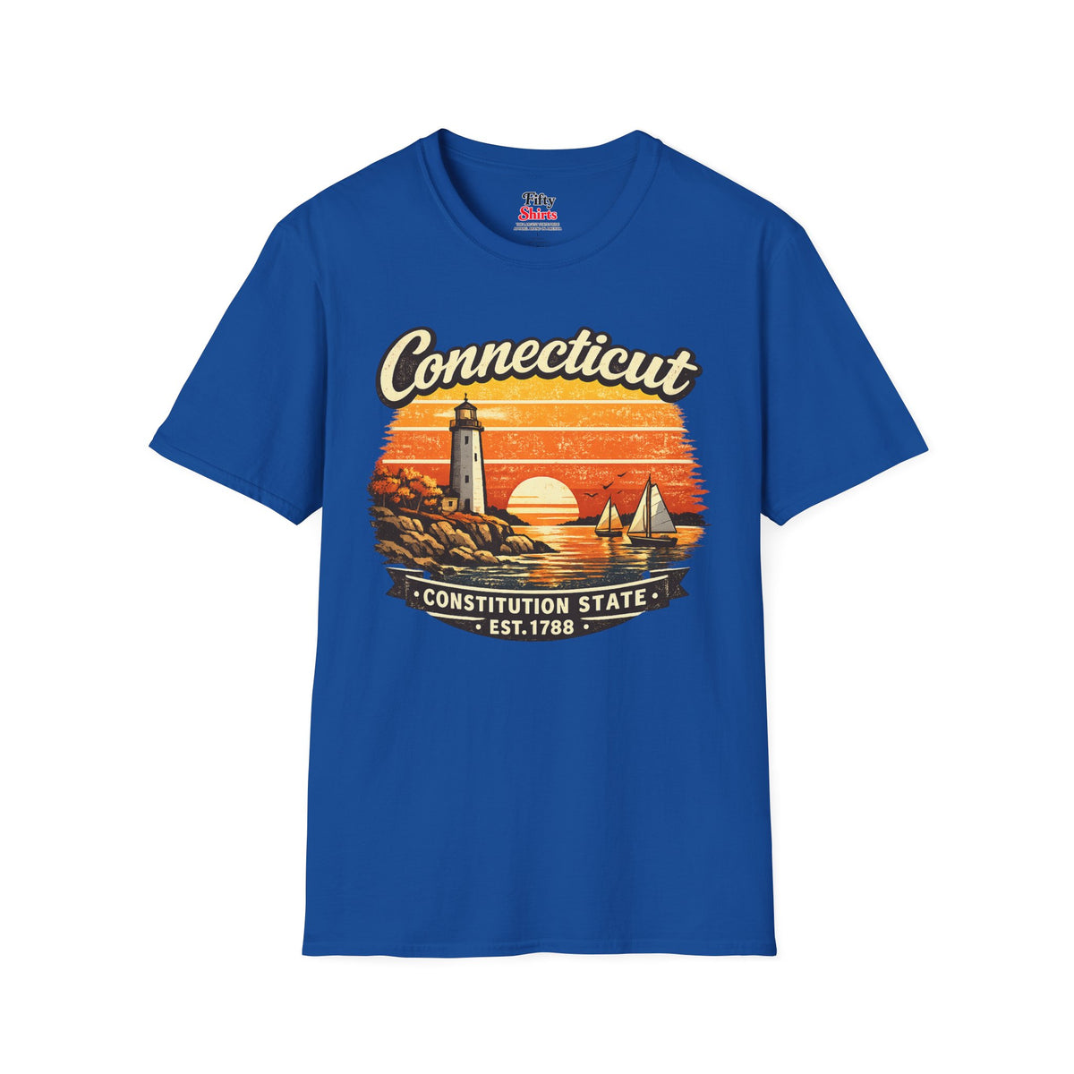 Connecticut Coastal Sunset Unisex Softstyle T Shirt State Pride Graphic Tee Collections FS03