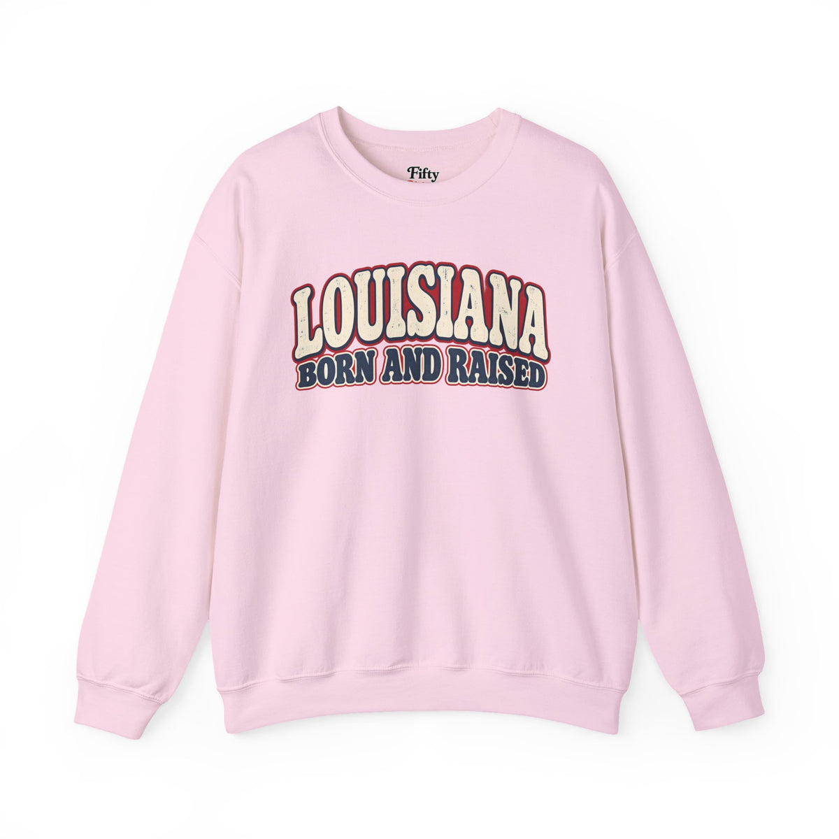 Louisiana Born and Raised Retro Southern Unisex Sweatshirt Graphic