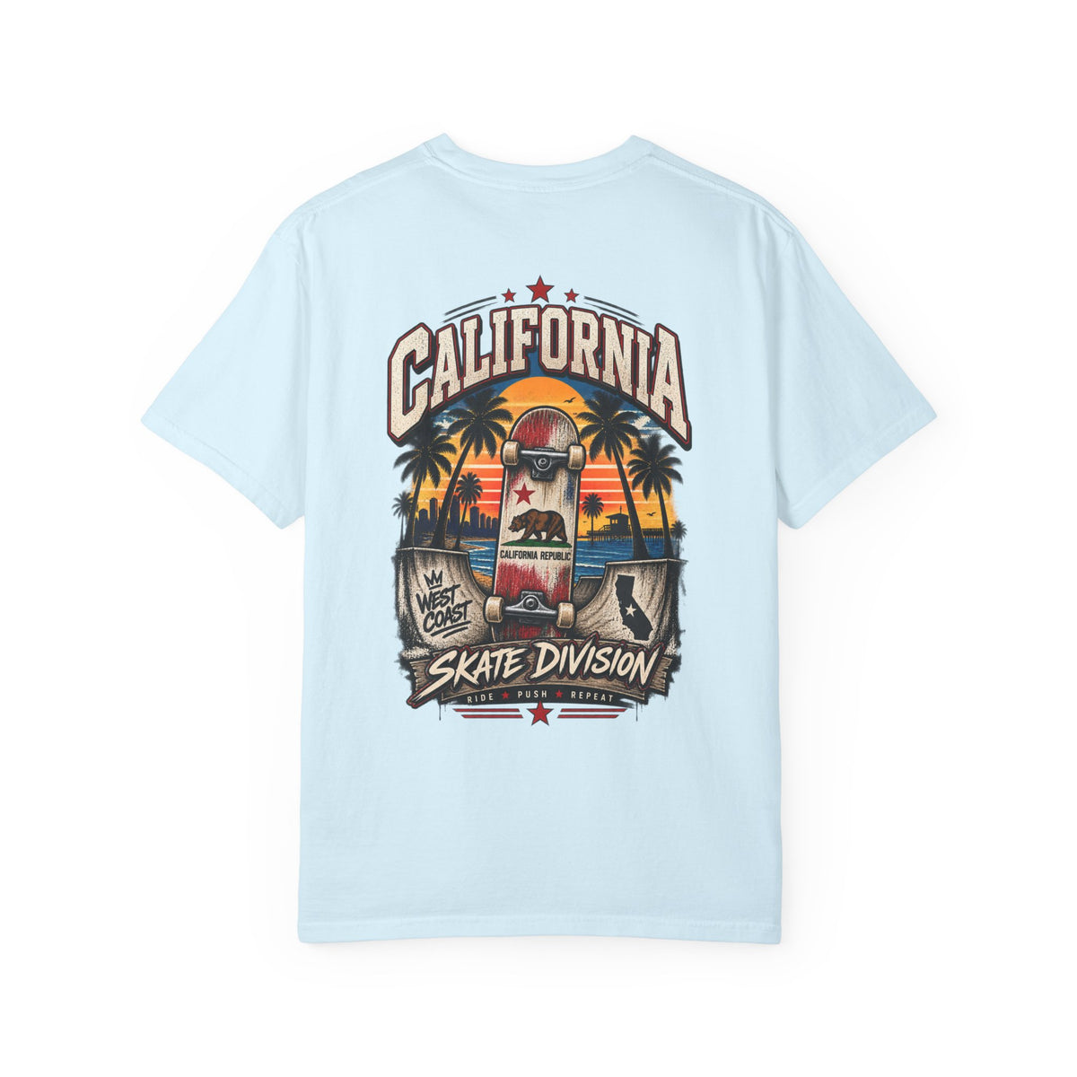 California Skate Division Unisex Comfort Color 1717 Streetwear Graphic Tee