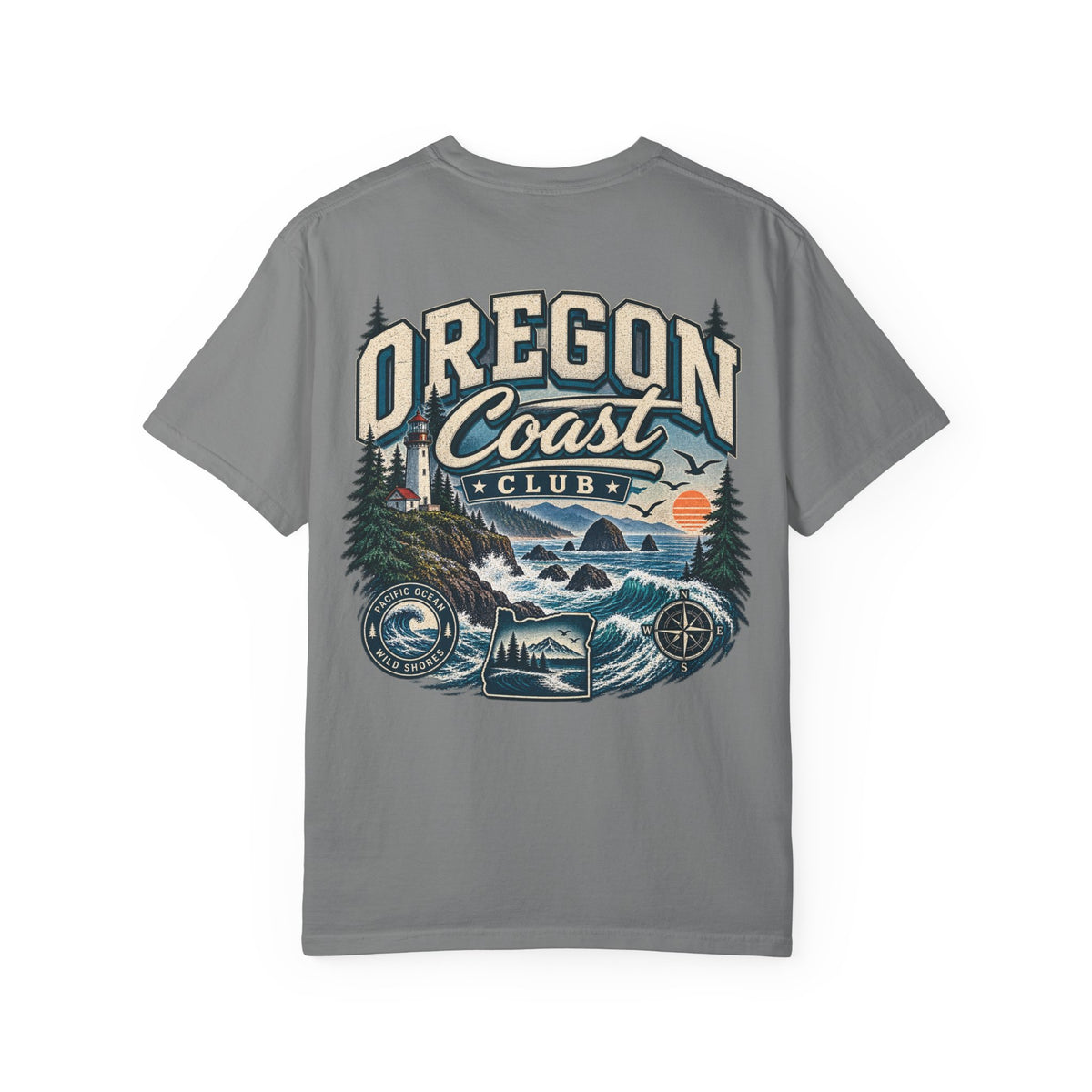 Oregon Coast Club Unisex Comfort Color 1717 Streetwear Graphic Tee