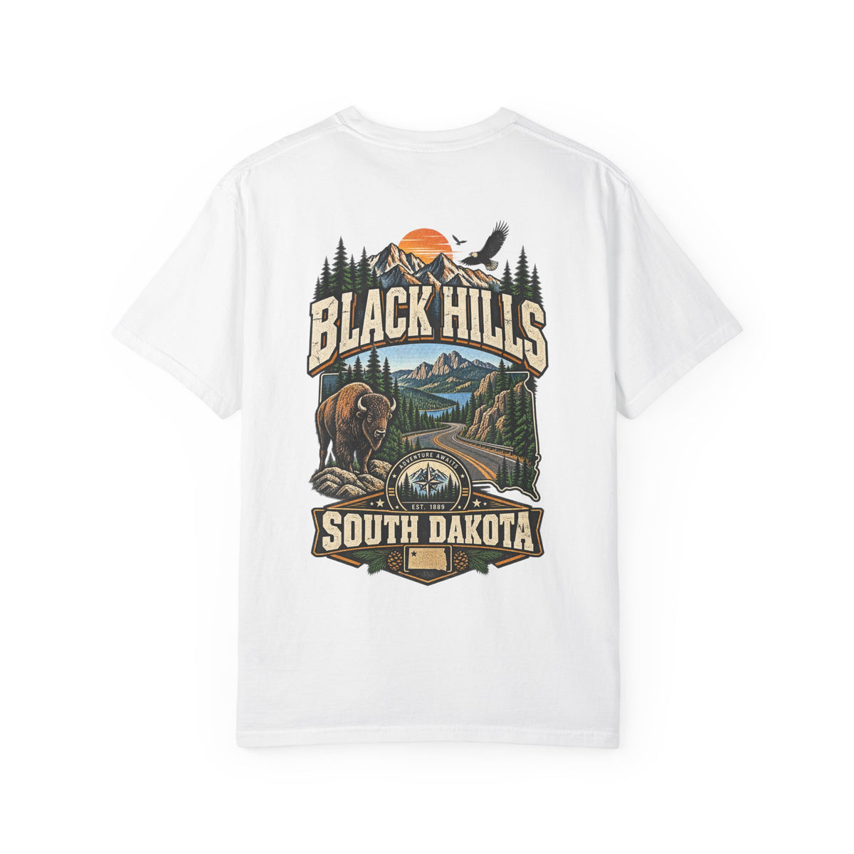 Black Hills South Dakota Unisex Comfort Color 1717 Streetwear Graphic Tee