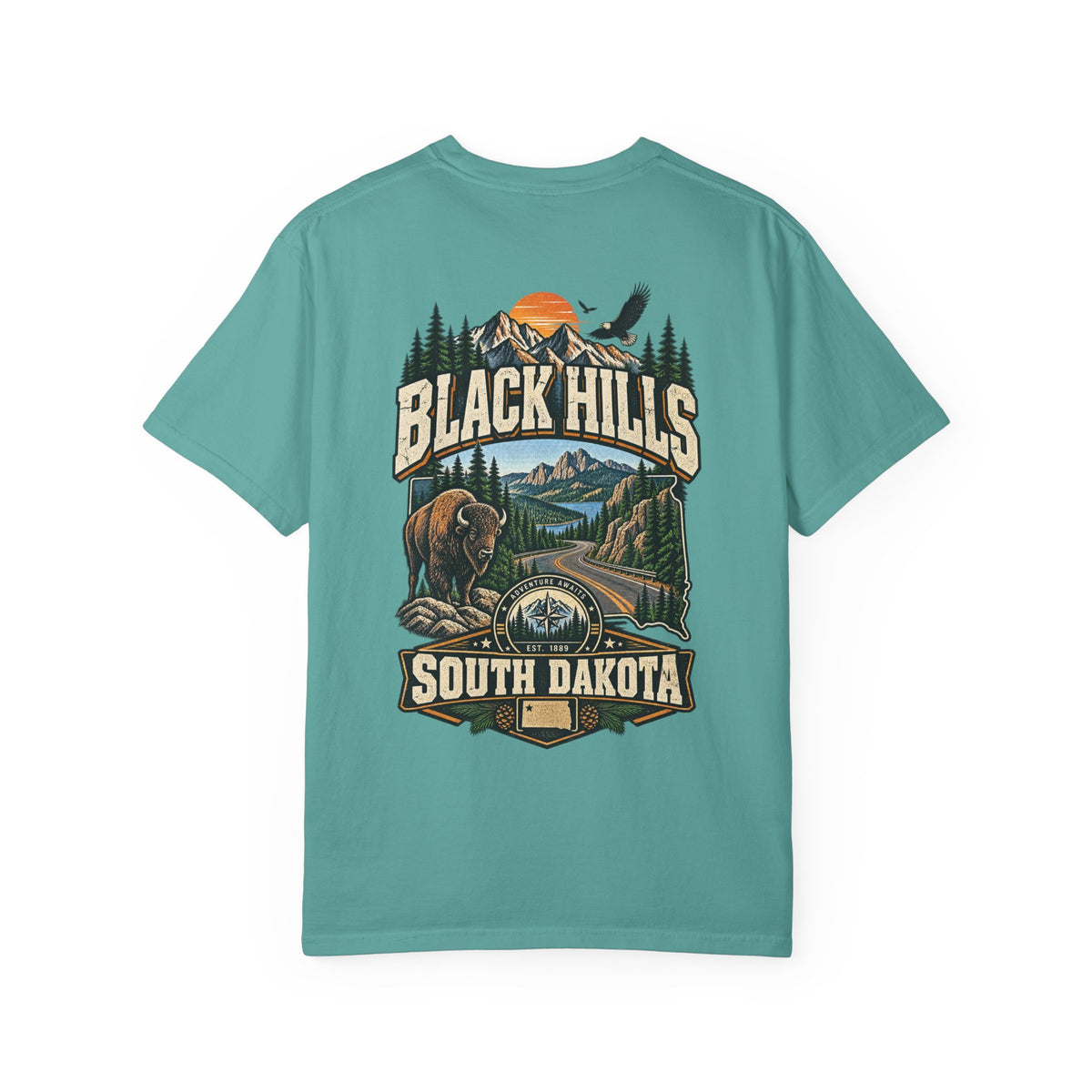 Black Hills South Dakota Unisex Comfort Color 1717 Streetwear Graphic Tee