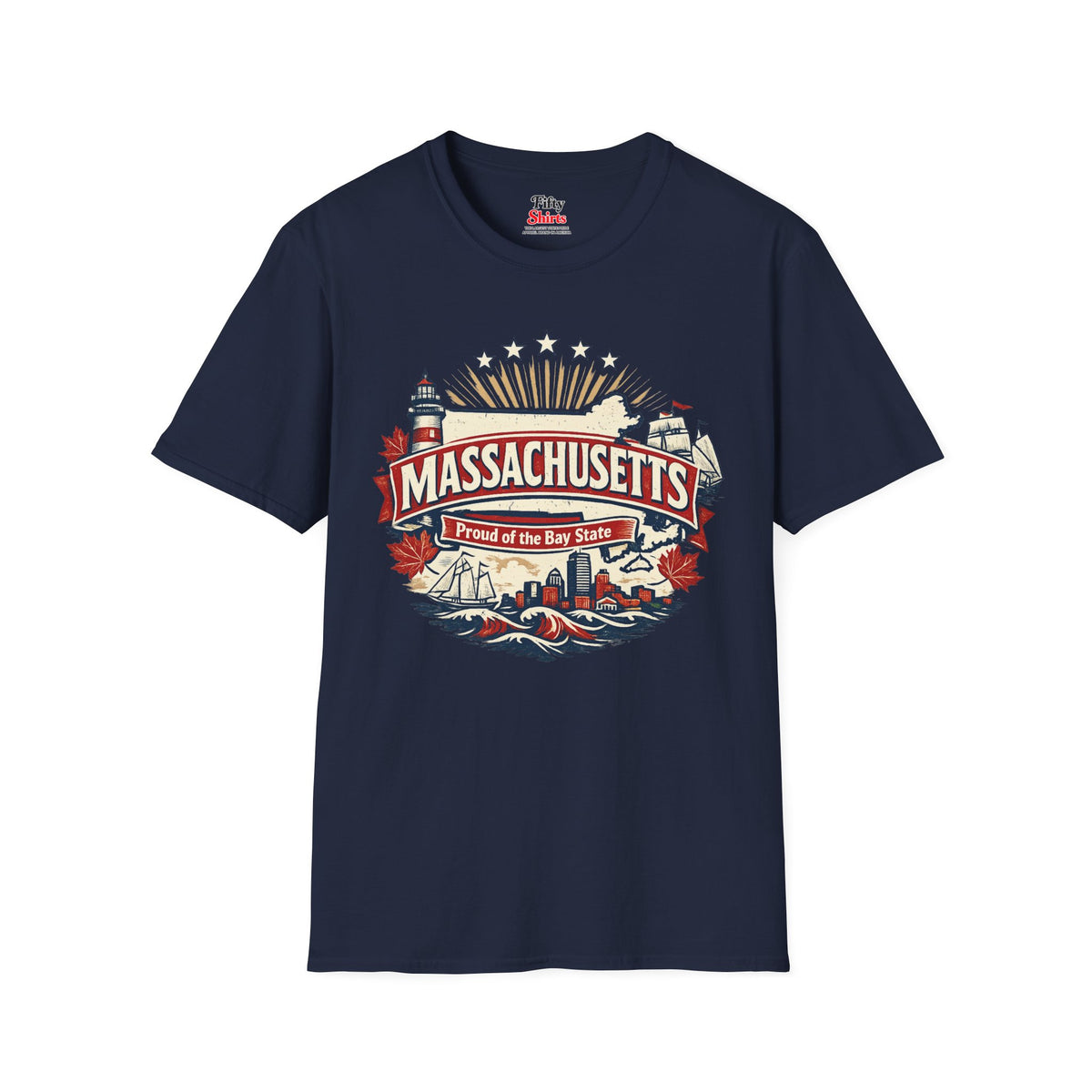 Massachusetts State Pride Unisex Softstyle T Shirt State Pride Graphic Tee Collections FS03