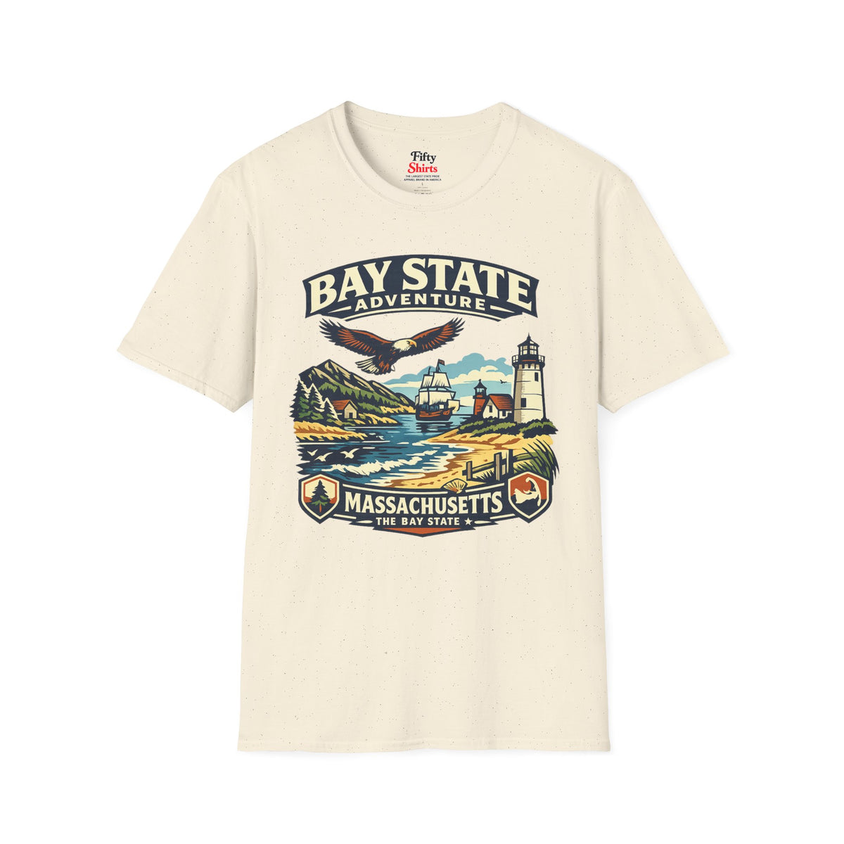 Massachusetts Bay State Adventure Unisex Softstyle T Shirt State Pride Graphic Tee Collections FS03