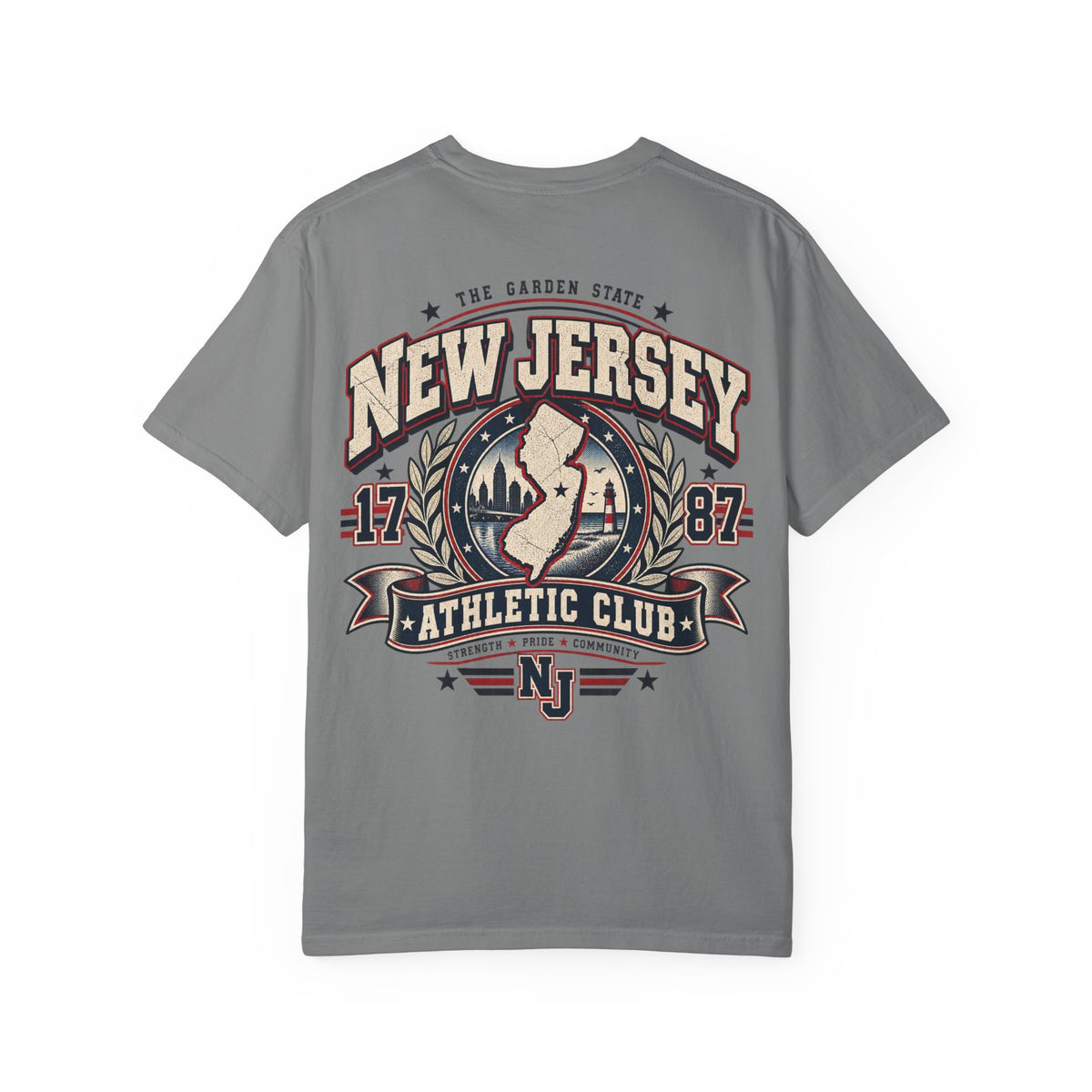 New Jersey Athletic Club Unisex Comfort Color 1717 Streetwear Graphic Tee