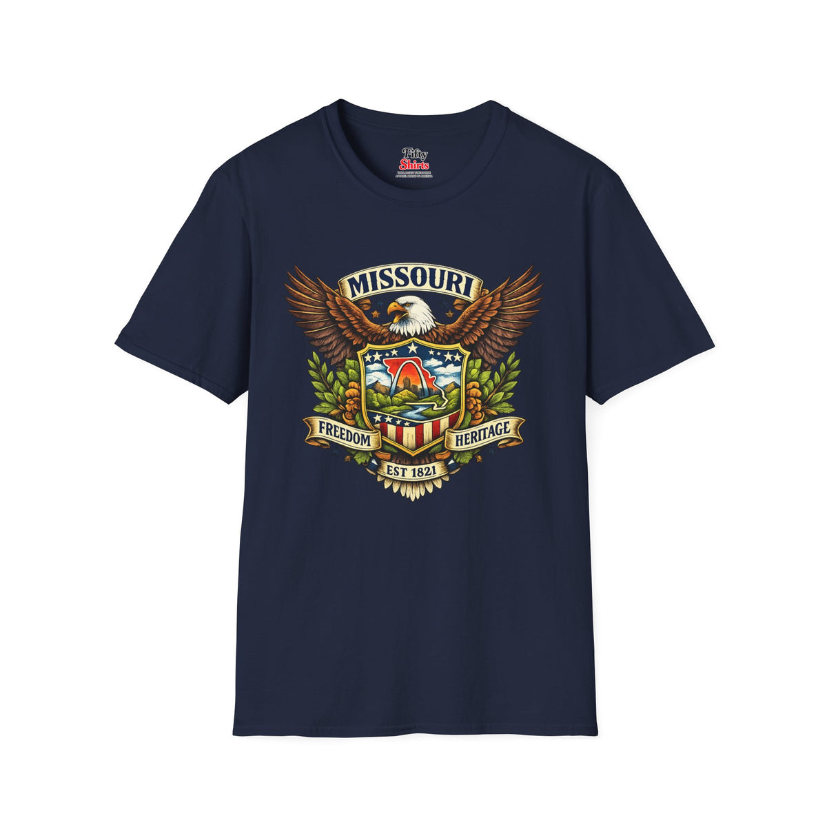 Missouri Americana Eagle Unisex Softstyle T Shirt State Pride Graphic Tee Collections FS03