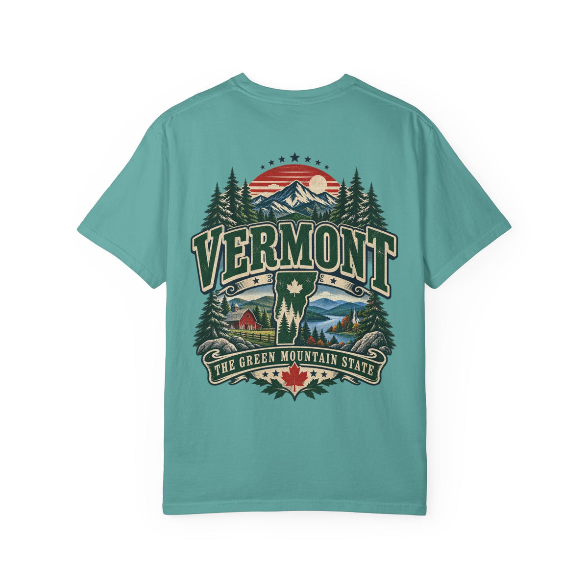 Vermont the Green Mountain State Unisex Comfort Color 1717 Streetwear Graphic Tee
