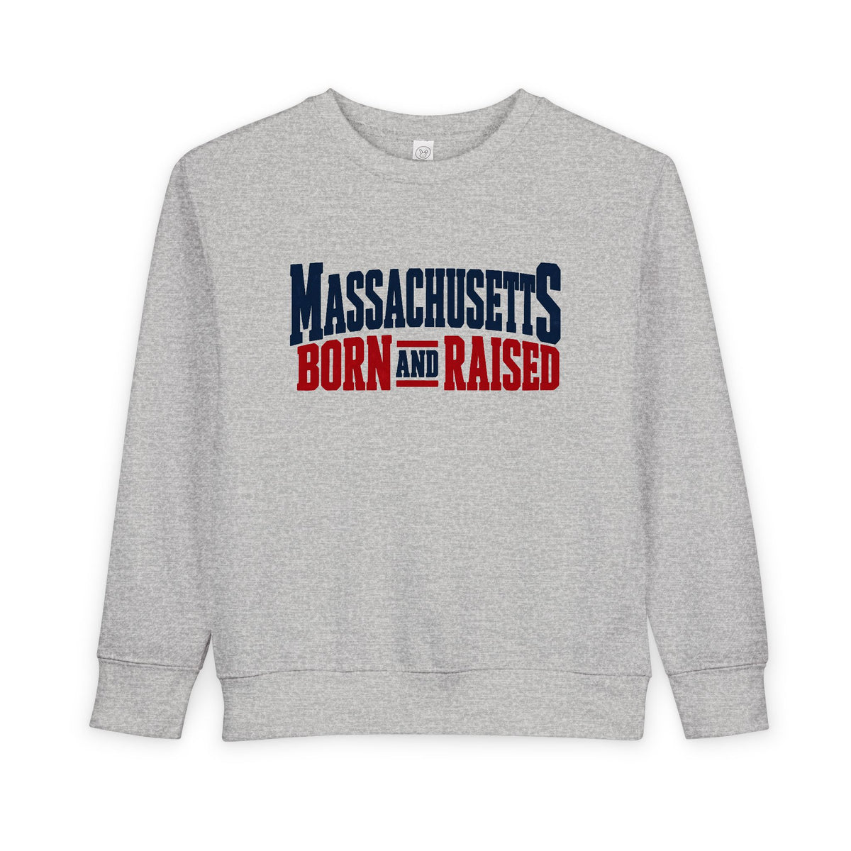 Massachusetts Born and Raised Bold Americana Unisex Toddler Sweatshirt