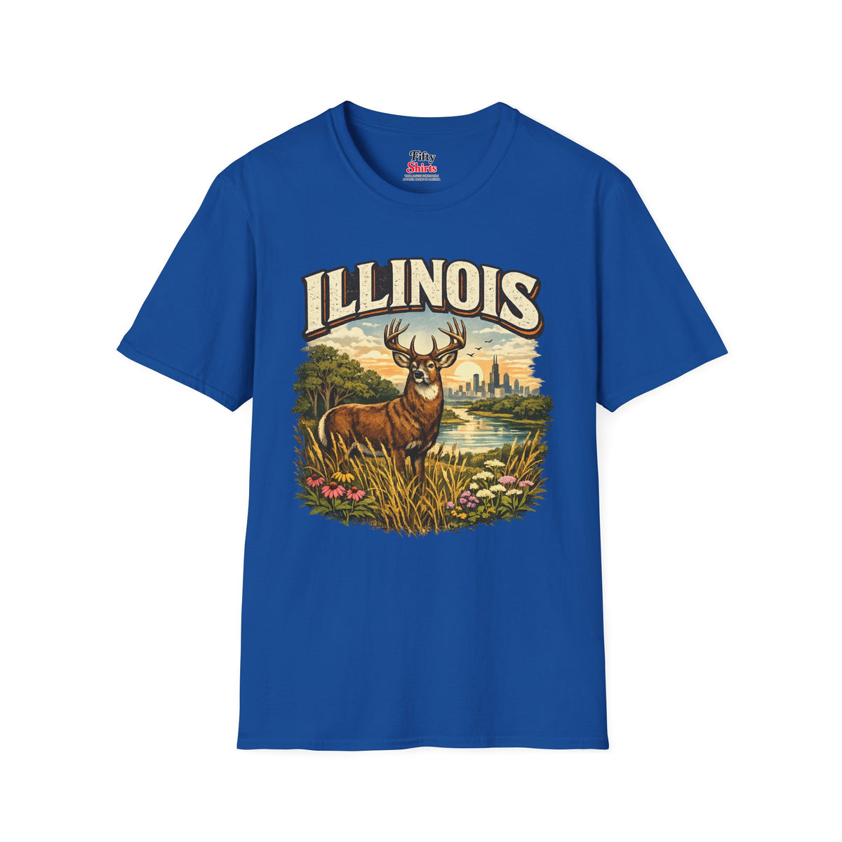 Illinois Wildlife Unisex Softstyle T Shirt State Pride Graphic Tee Collections FS03