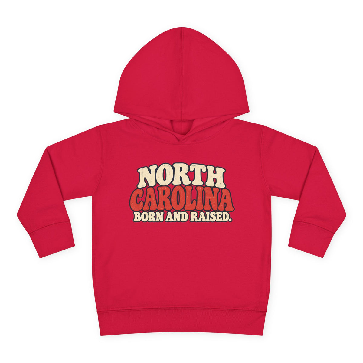 North Carolina Born and Raised Carolina Vintage Unisex Toddler Pullover Fleece Hoodie