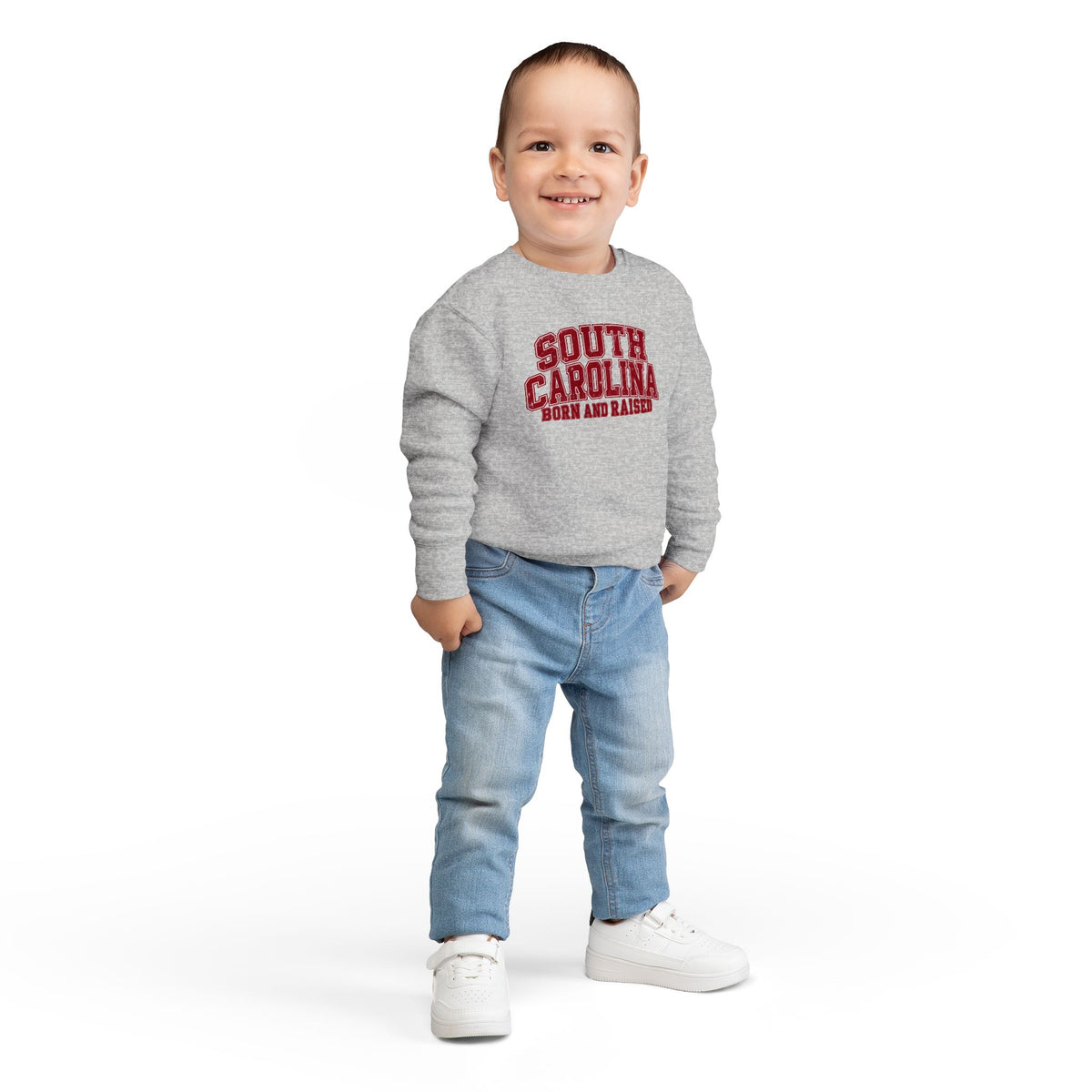 South Carolina Born and Raised Vintage Collegiate Unisex Toddler Sweatshirt