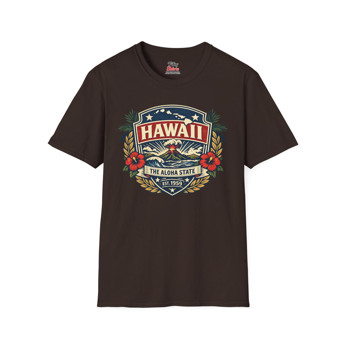 Hawaii Heritage Badge Unisex Softstyle T Shirt State Pride Graphic Tee Collections FS03
