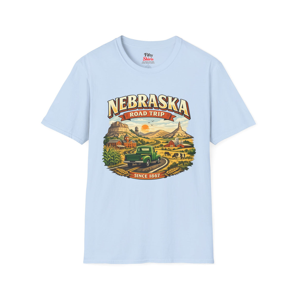 Nebraska Road Trip Unisex Softstyle T Shirt State Pride Graphic Tee Collections FS03