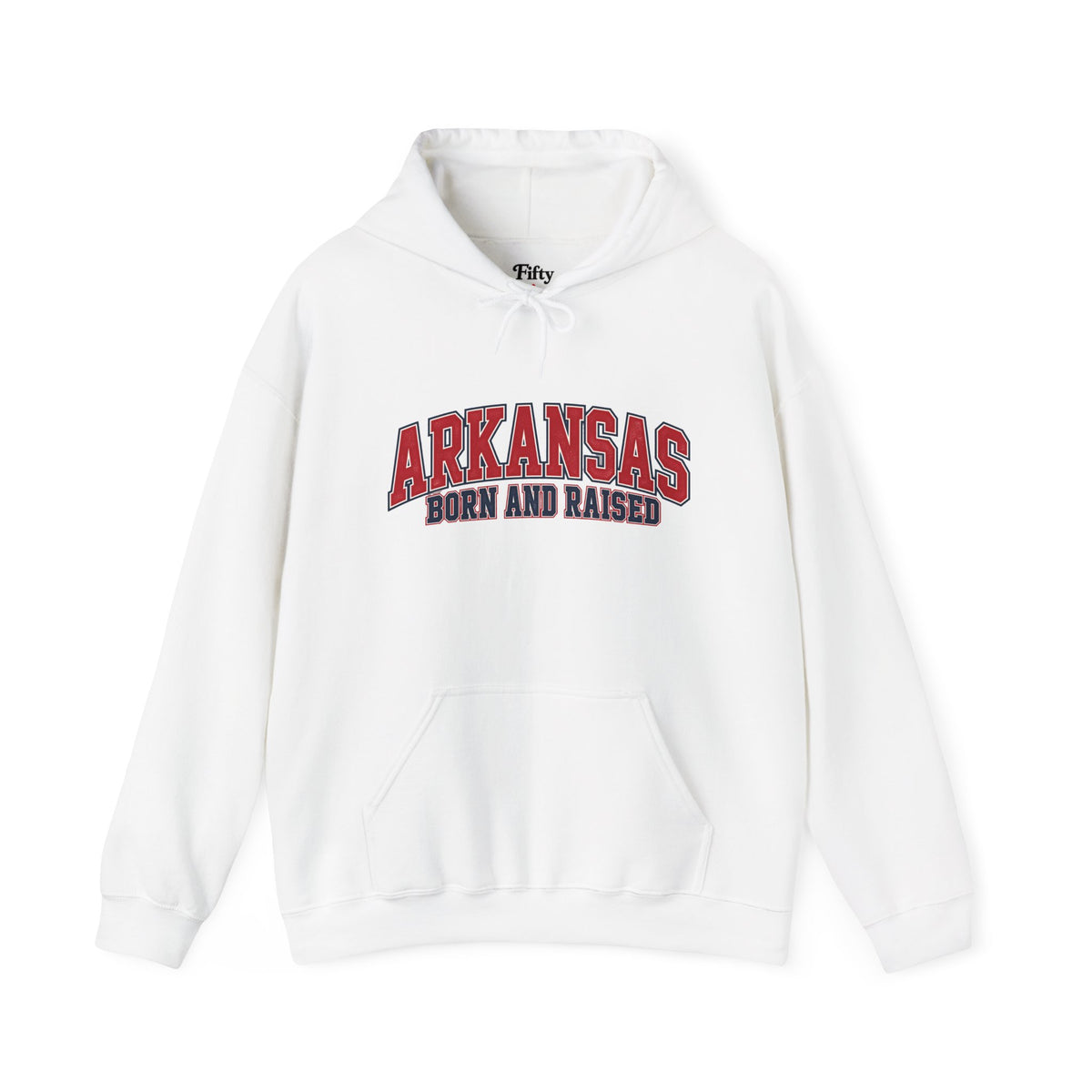Arkansas Born and Raised Premium Collegiate Unisex Hoodie Graphic