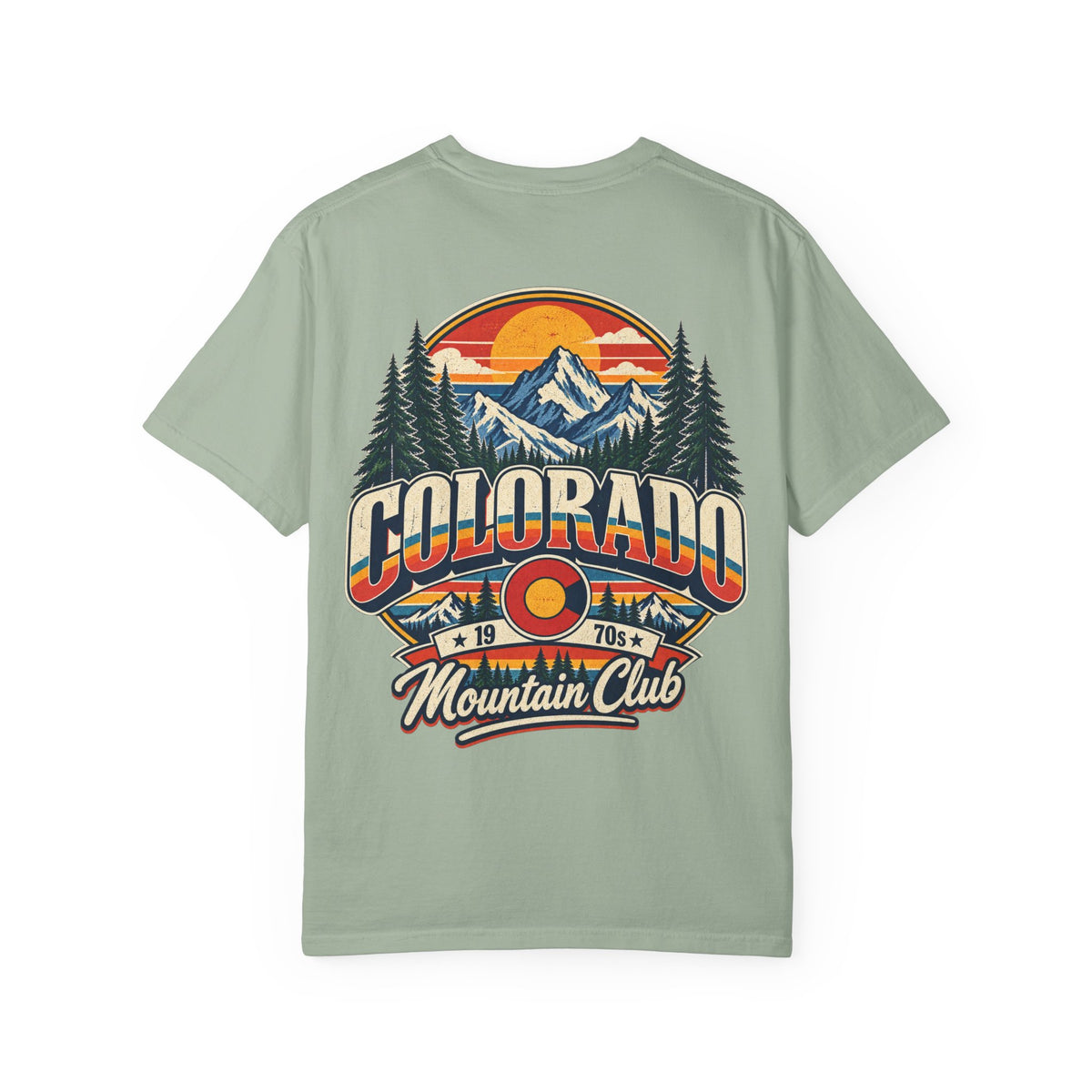 Colorado 1970s Mountain Club Unisex Comfort Color 1717 Streetwear Graphic Tee