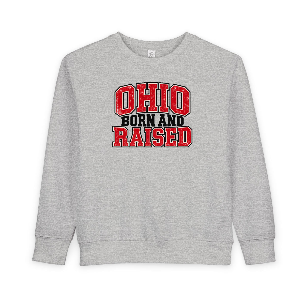Ohio Born and Raised Vintage Collegiate Unisex Toddler Sweatshirt