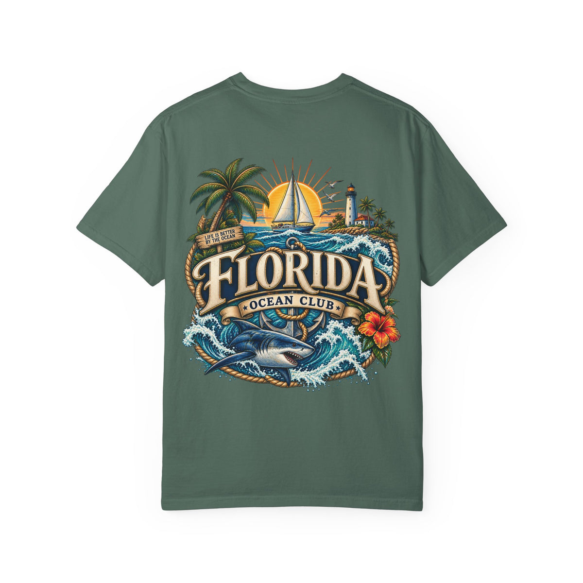 Florida Ocean Club Unisex Comfort Color 1717 Streetwear Graphic Tee
