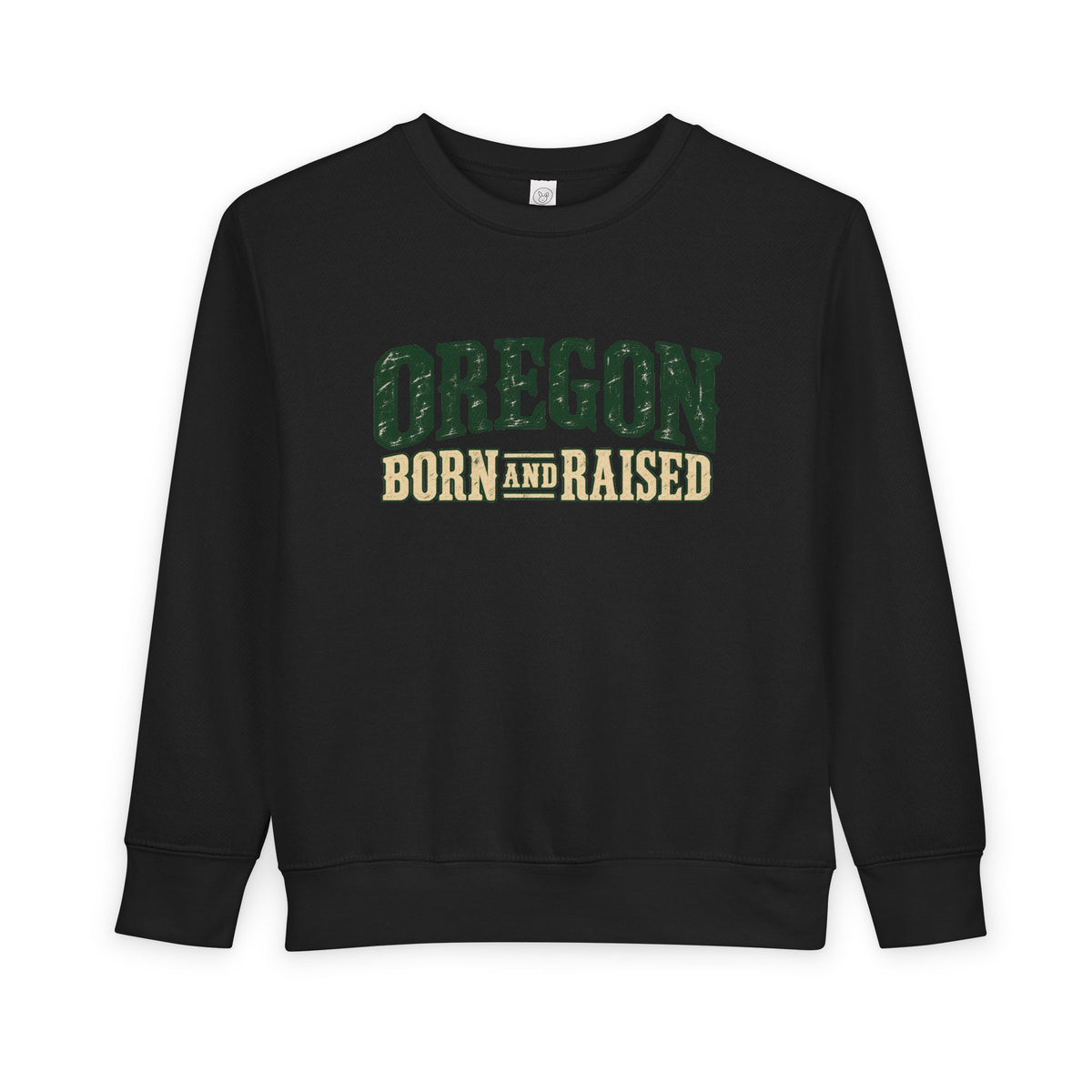 Oregon Born and Raised Rustic Pacific Northwest Unisex Toddler Sweatshirt