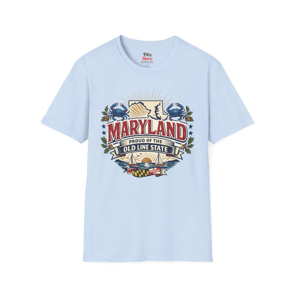 Maryland State Pride Unisex Softstyle T Shirt State Pride Graphic Tee Collections FS03