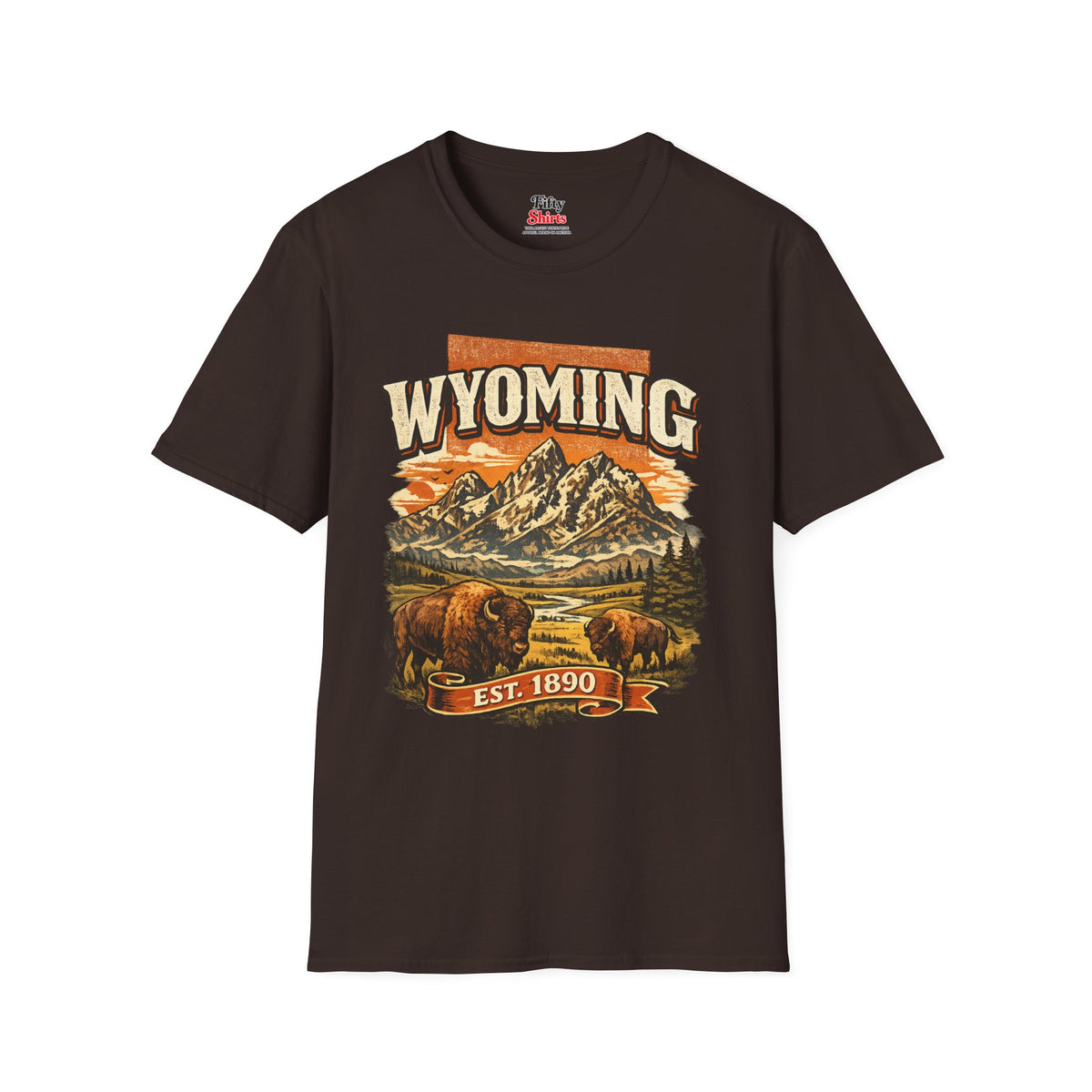 Vintage Wyoming Heritage Unisex Softstyle T Shirt State Pride Graphic Tee Collections FS03