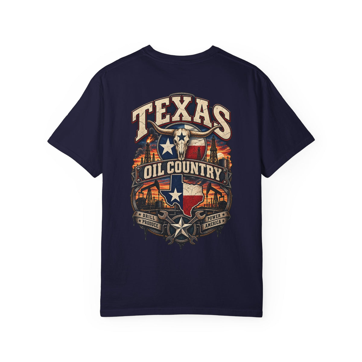 Texas Oil Country Unisex Comfort Color 1717 Streetwear Graphic Tee