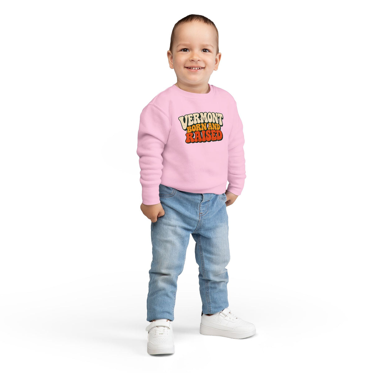 Vermont Born and Raised Retro 1970s Unisex Toddler Sweatshirt