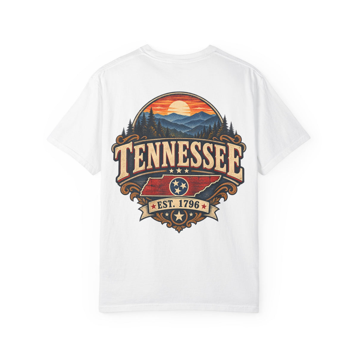 Tennessee Established 1796 Unisex Comfort Color 1717 Streetwear Graphic Tee