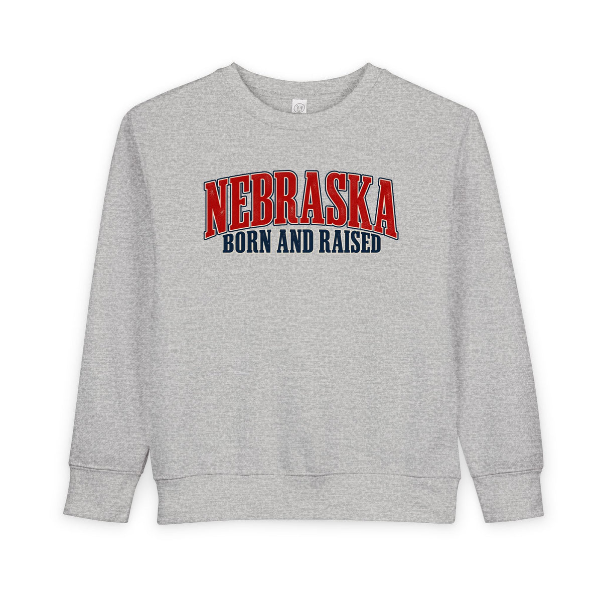 Nebraska Born and Raised Premium Heritage Label Unisex Toddler Sweatshirt Graphic
