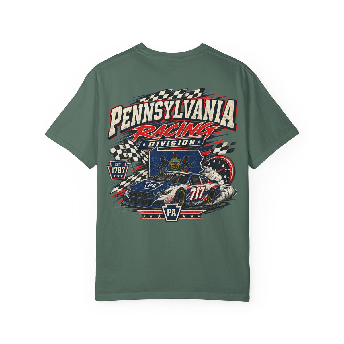 Pennsylvania Racing Division Unisex Comfort Color 1717 Streetwear Graphic Tee