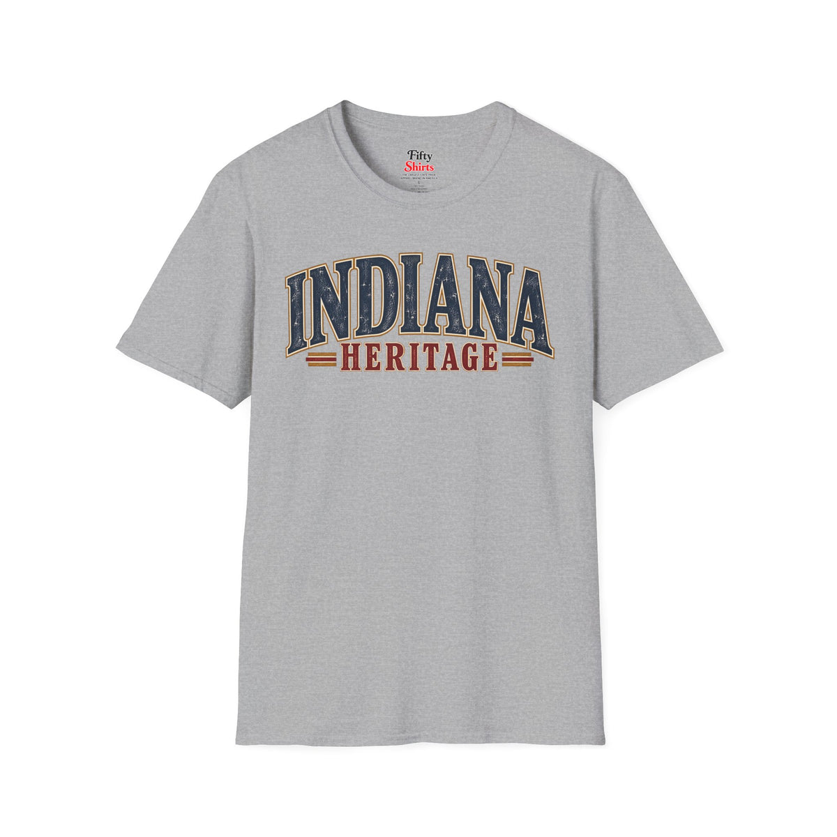 Indiana Heritage Unisex Softstyle T Shirt State Name Graphic Tee