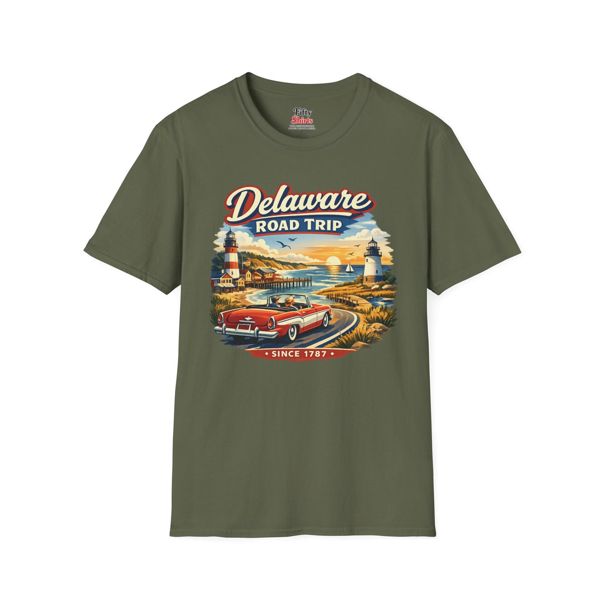 Delaware Roadtrip Unisex Softstyle T Shirt State Pride Graphic Tee Collections FS03