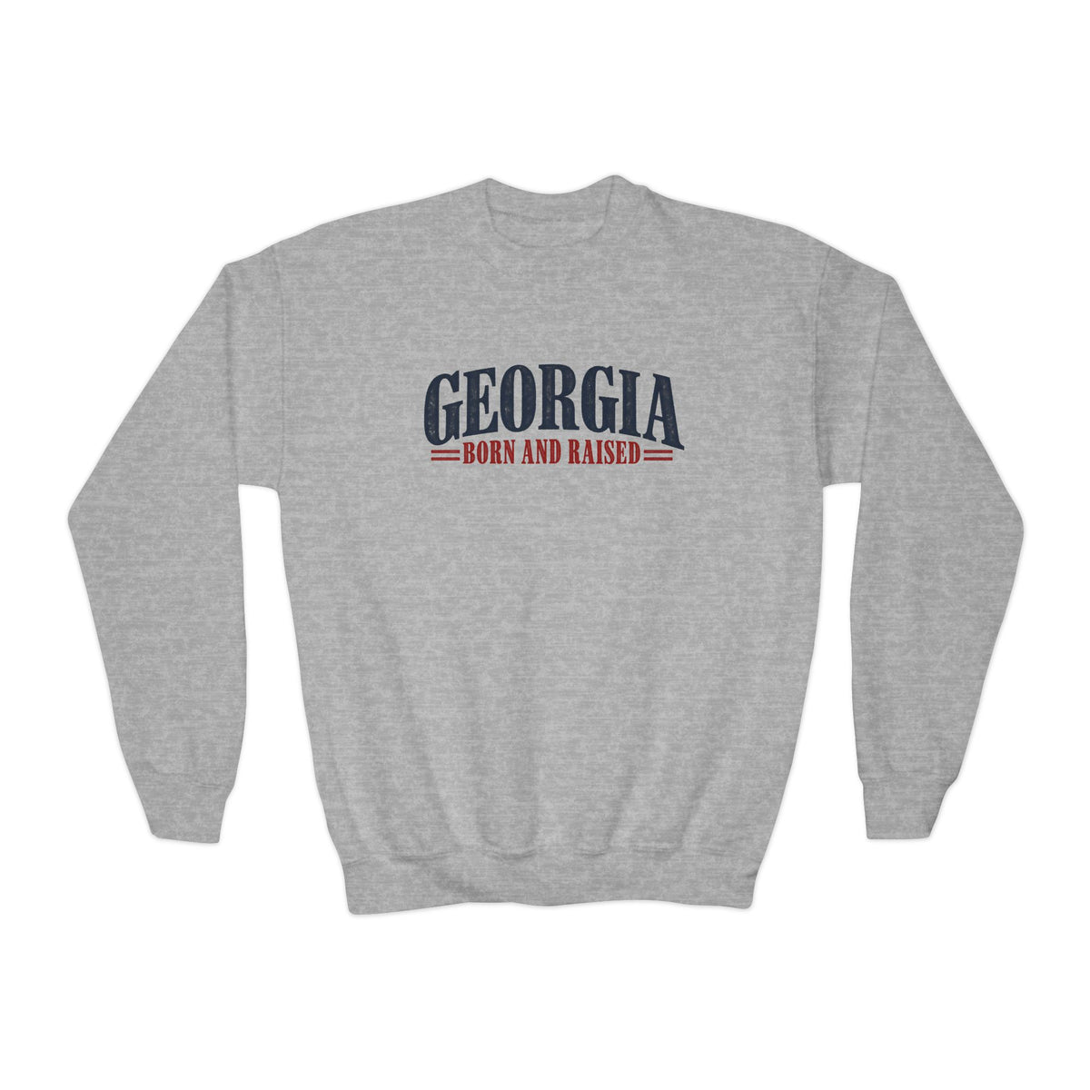 Georgia Born and Raised Premium Heritage Unisex Youth Crewneck Sweatshirt