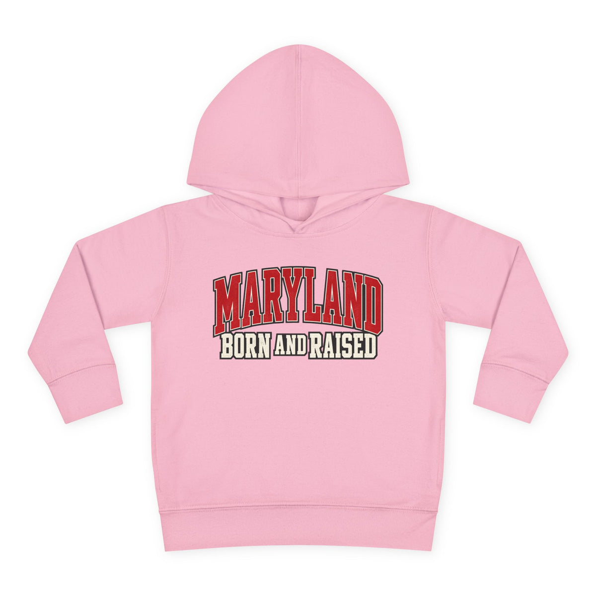 Maryland Born and Raised Bold Athletic Unisex Toddler Pullover Fleece Hoodie
