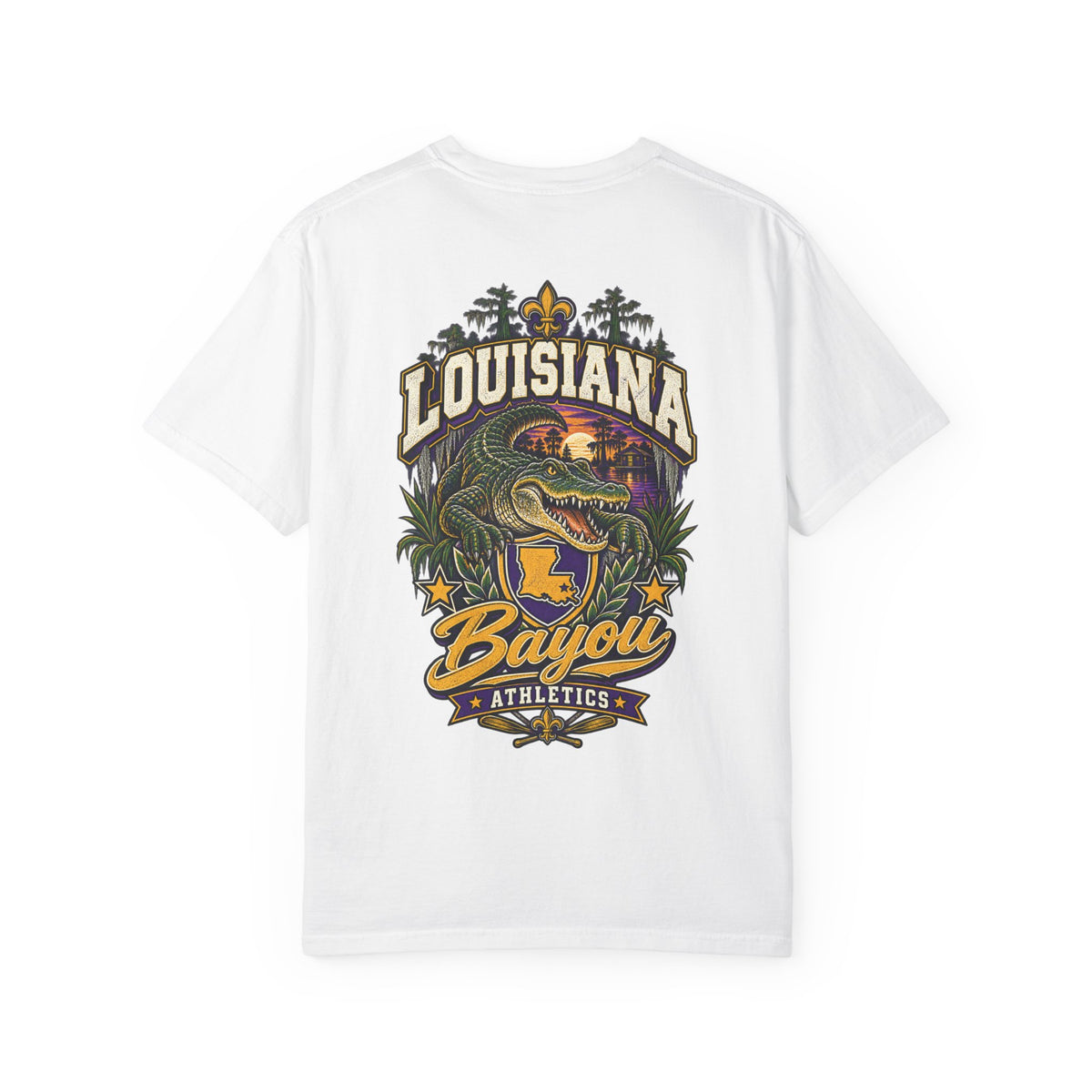 Louisiana Bayou Athletics Unisex Comfort Color 1717 Streetwear Graphic Tee