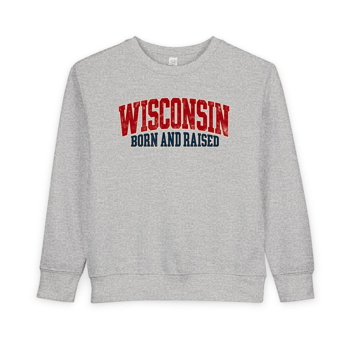 Wisconsin Born and Raised Midwest Heritage Unisex Toddler Sweatshirt