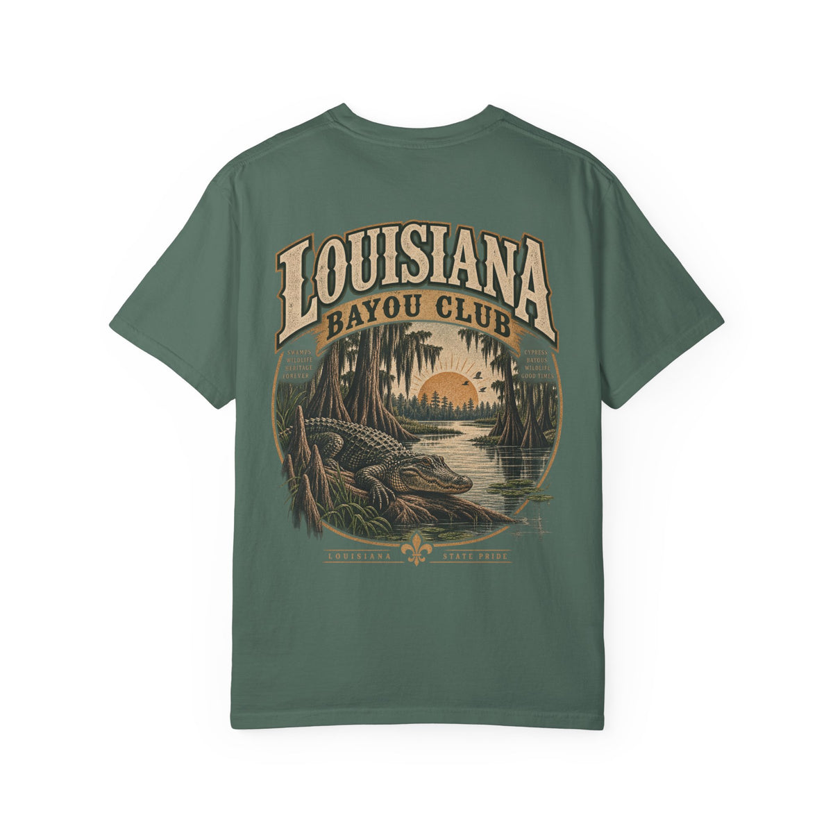 Louisiana Bayou Club Unisex Comfort Color 1717 Streetwear Graphic Tee