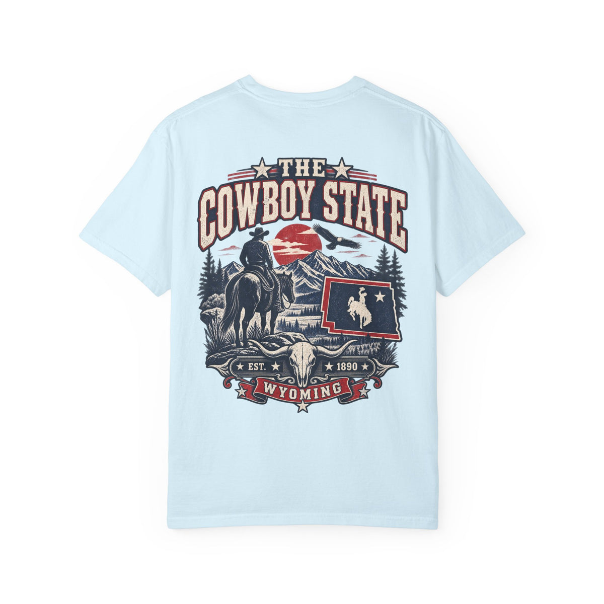 Wyoming The Cowboy State Unisex Comfort Color 1717 Streetwear Graphic Tee