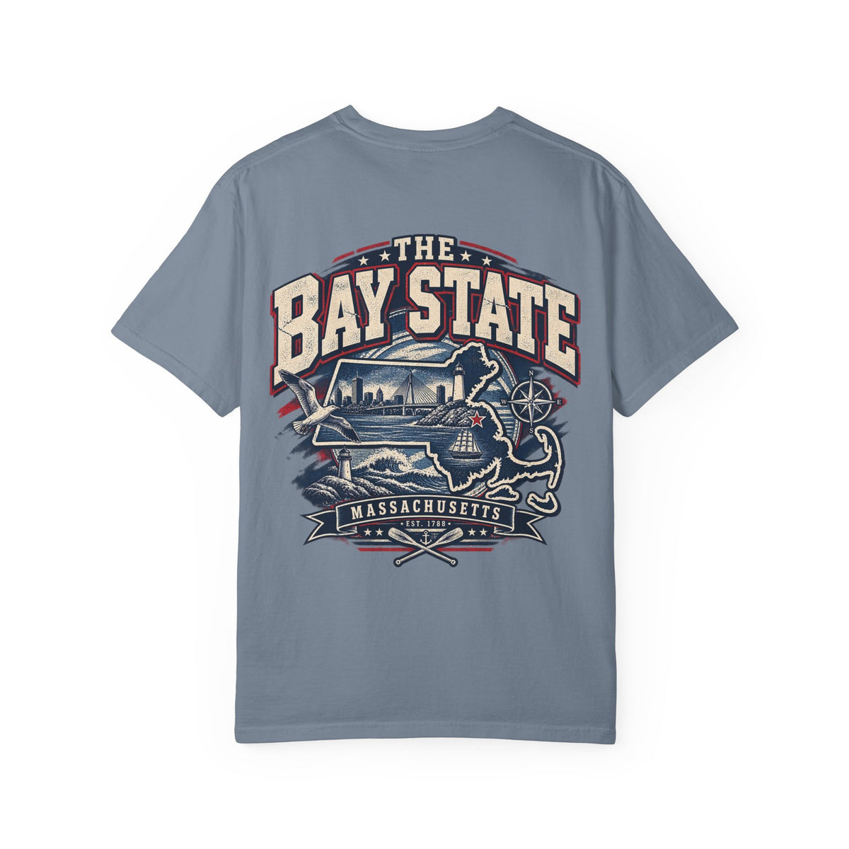 Massachusetts Bay State Streetwear Unisex Comfort Color 1717 Streetwear Graphic Tee