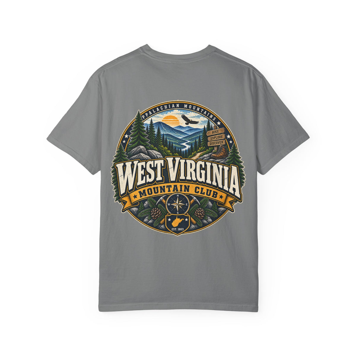 West Virginia Mountain Club Unisex Comfort Color 1717 Streetwear Graphic Tee