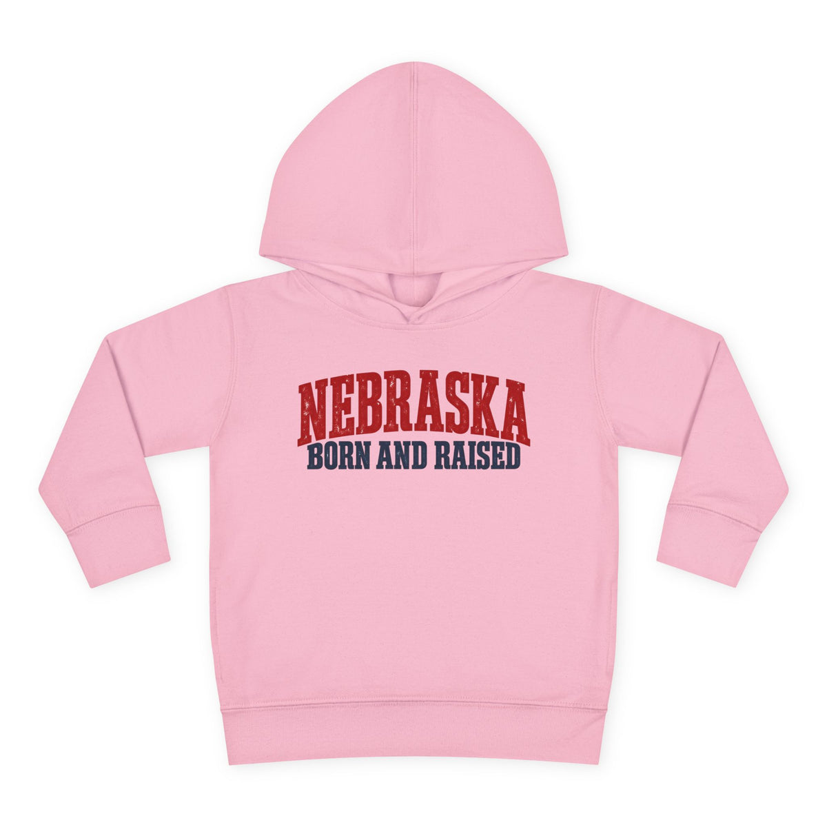 Nebraska Born and Raised Great Plains Heritage Unisex Toddler Pullover Fleece Hoodie