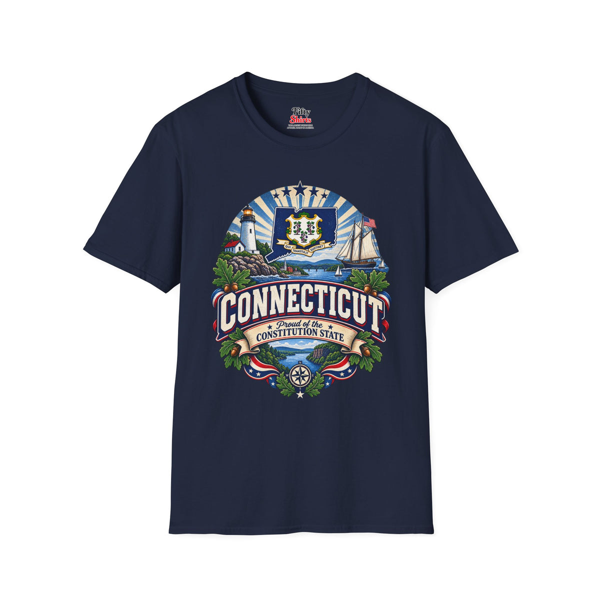 Connecticut State Pride Unisex Softstyle T Shirt State Pride Graphic Tee Collections FS03