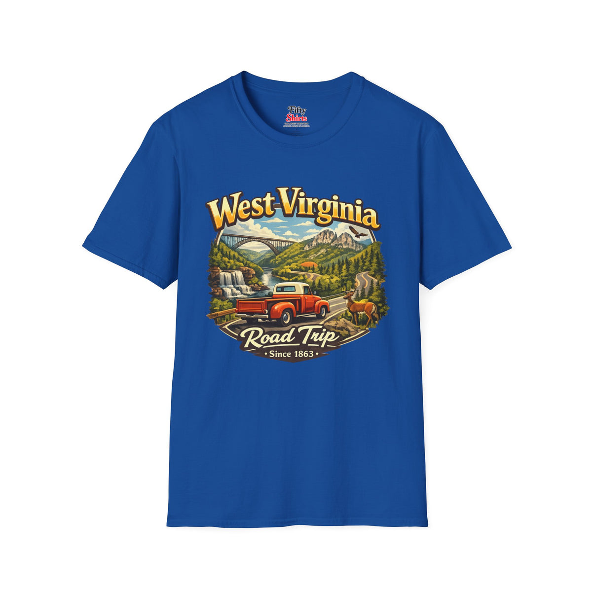 West Virginia Road Trip Unisex Softstyle T Shirt State Pride Graphic Tee Collections FS03