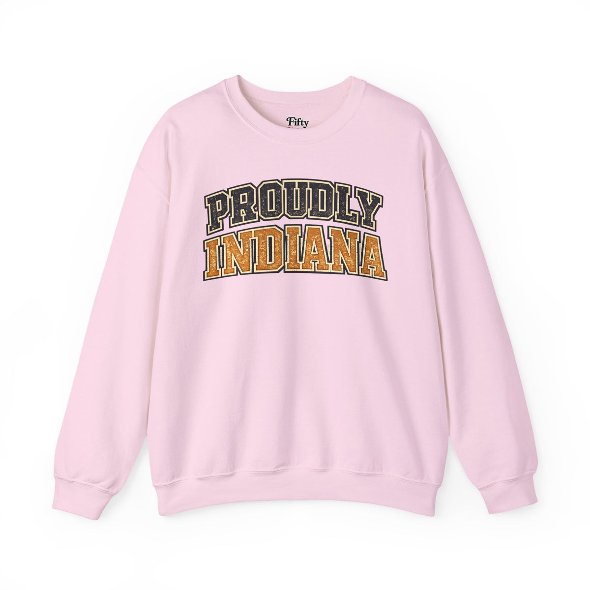 Proudly Indiana Unisex Crewneck Sweatshirt State Name Graphic