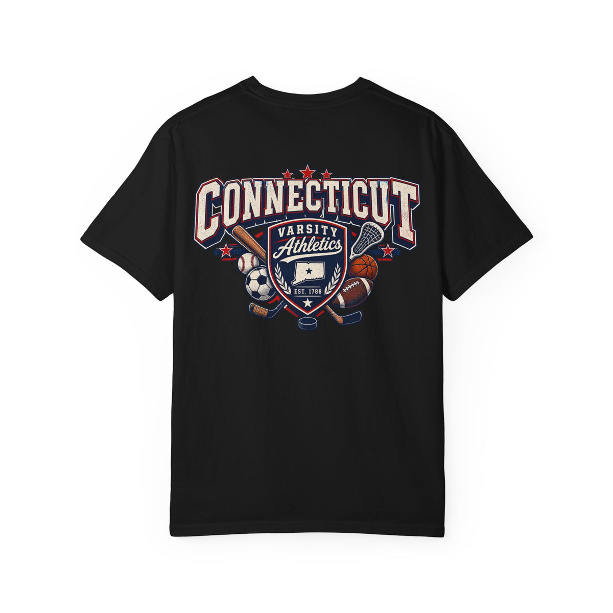 Connecticut Varsity Athletics Unisex Comfort Color 1717 Streetwear Graphic Tee