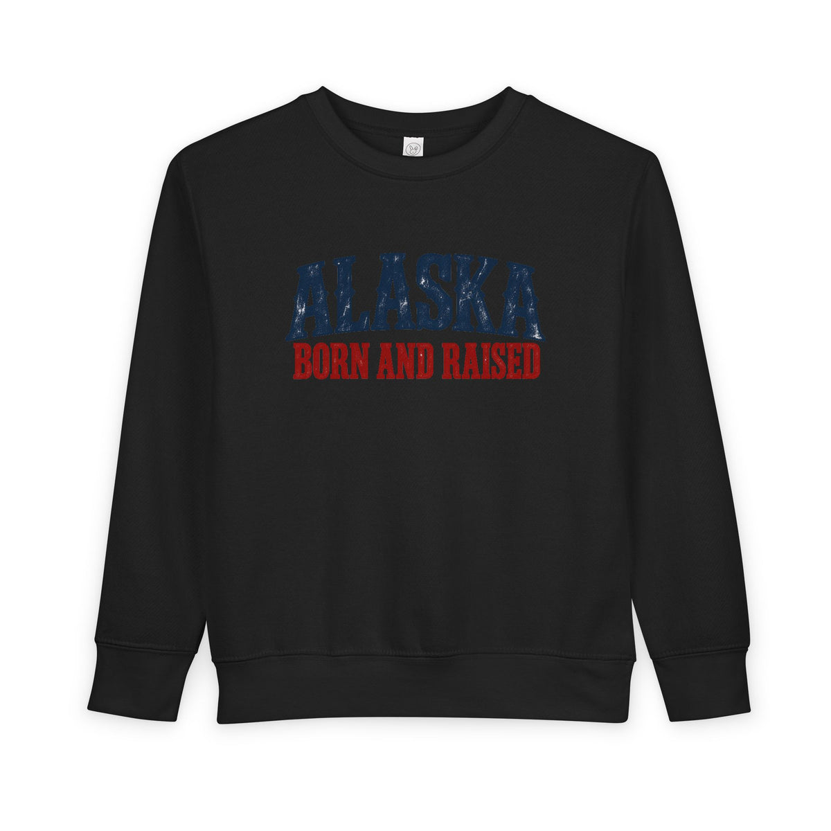 Alaska Born and Raised Rugged Americana Unisex Toddler Sweatshirt