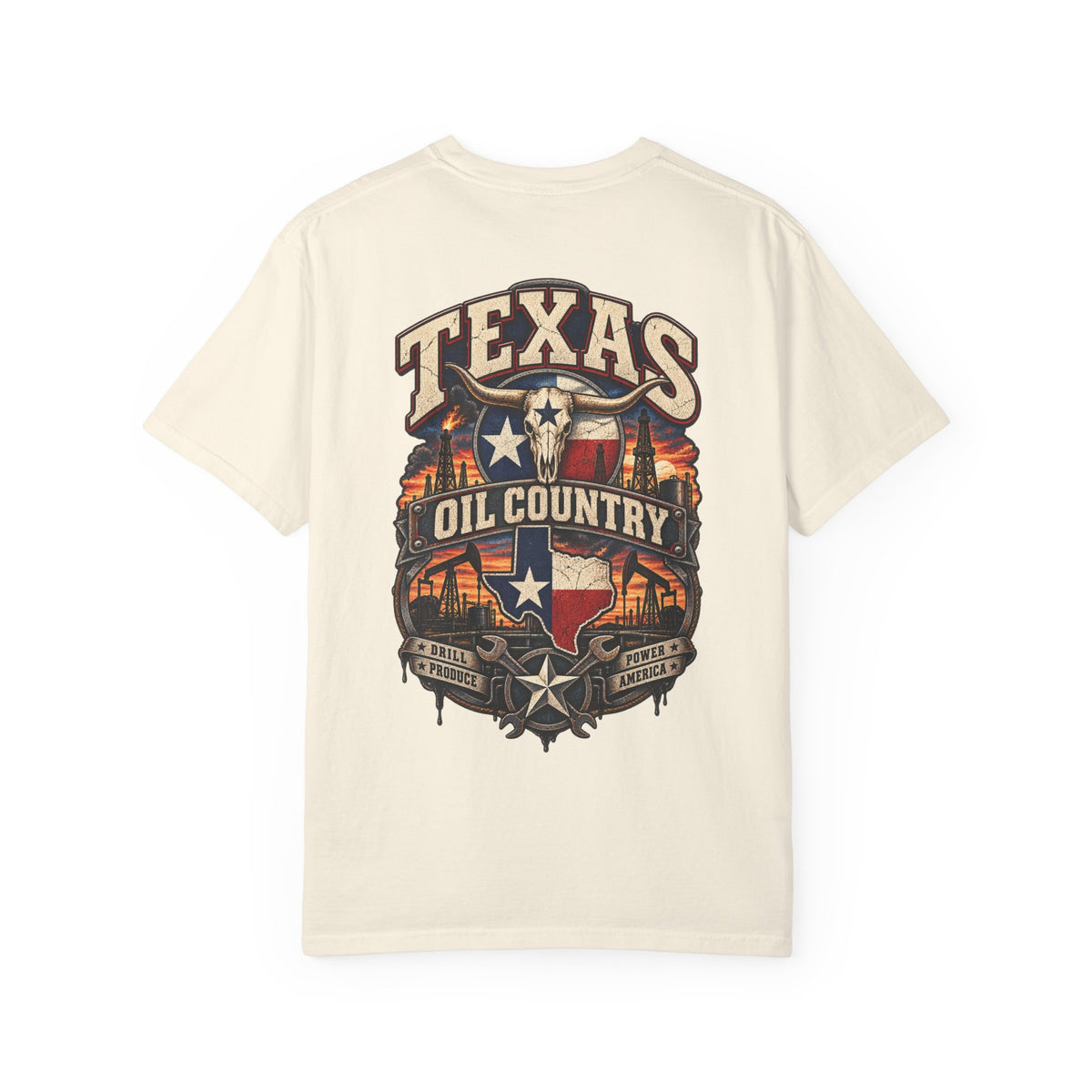 Texas Oil Country Unisex Comfort Color 1717 Streetwear Graphic Tee