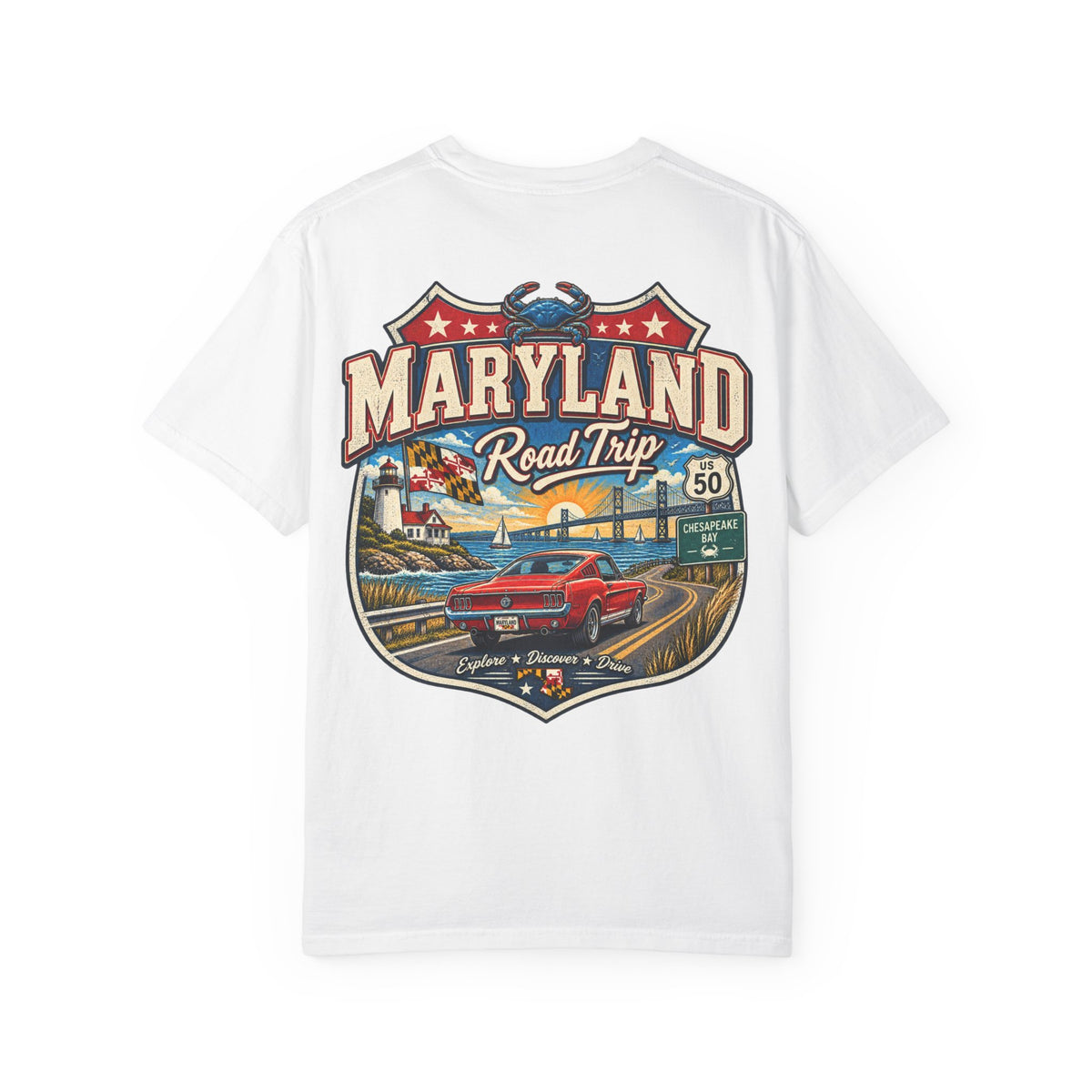 Maryland Road Trip Unisex Comfort Color 1717 Streetwear Graphic Tee