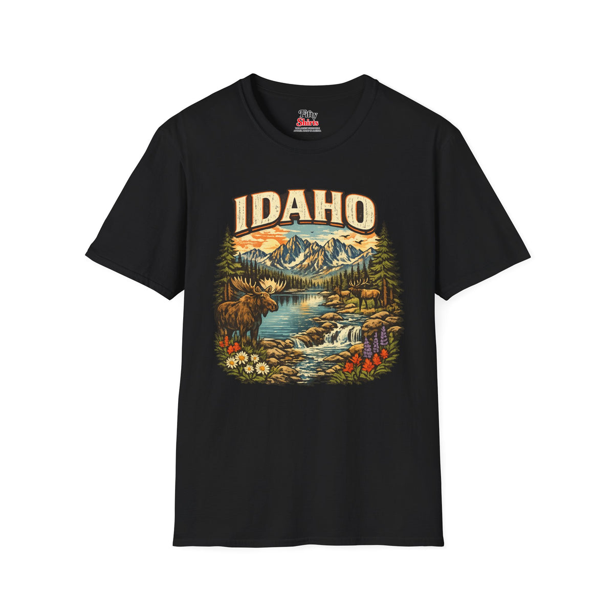Idaho Wildlife Unisex Softstyle T Shirt State Pride Graphic Tee Collections FS03